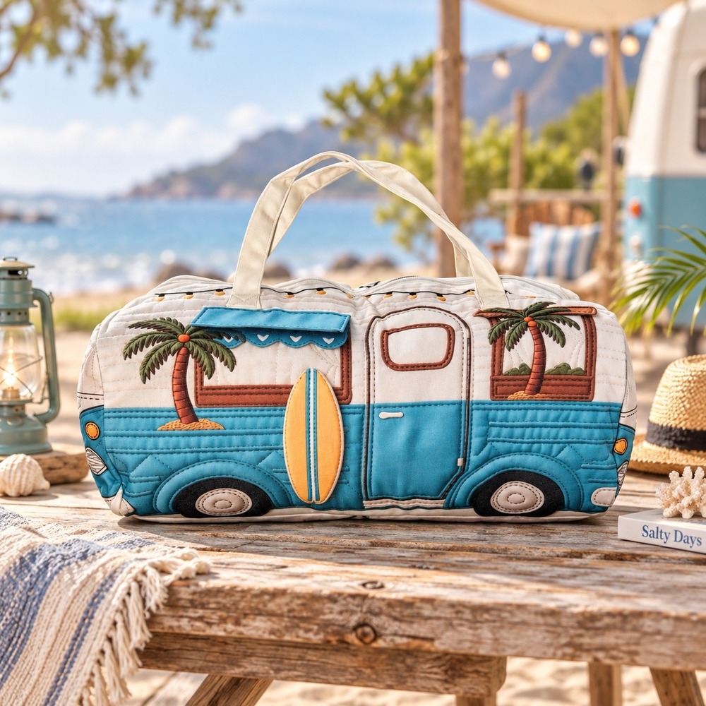 NEW Coastal Camper RV Surfboard Weekender Duffle Bag Beach Travel Tote Bag